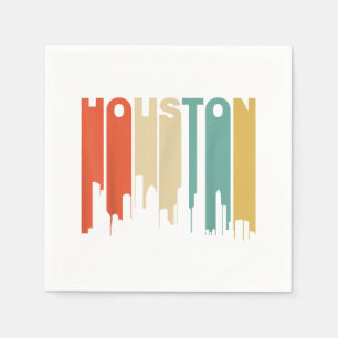 Retro 1970's Style Houston Texas Skyline Napkins