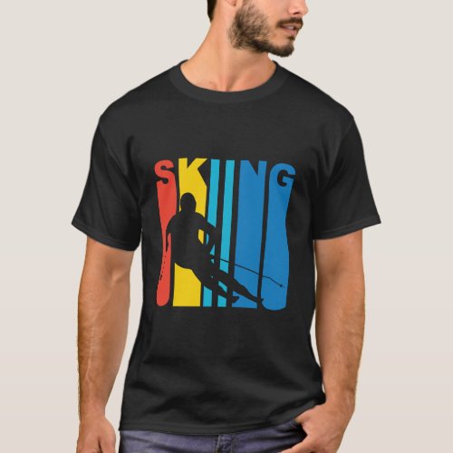 Retro 1970S Style Skiing Skier Winter Sports T_Shirt