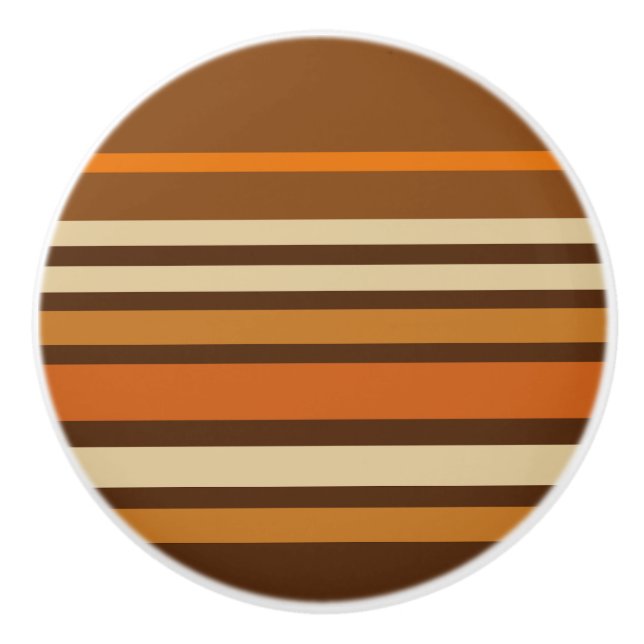 Retro 1970s Style Sporty Stripes Ceramic Knob (Front)