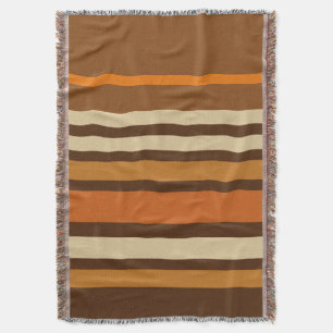 Retro 1970s Style Sporty Stripes Throw Blanket