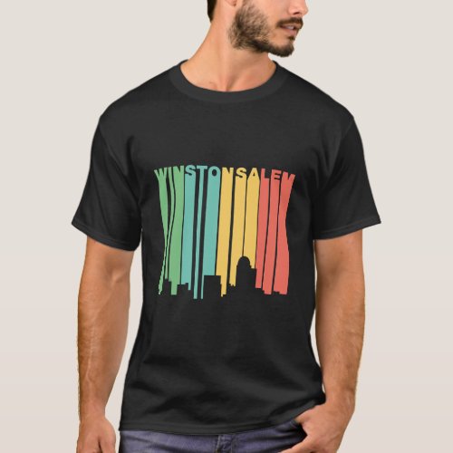 Retro 1970S Style Winston_Salem Nc Skyline Hoodie T_Shirt