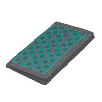 Retro 1970s Teal Turquoise Green Abstract Pattern Trifold Wallet Retro 1970s Teal Turquoise Green Abstract Pattern Trifold Wallet
