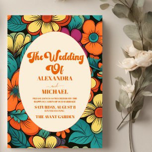 Retro 1970s Wedding Invitation