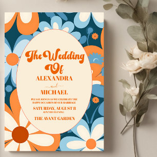 Retro 1970s Wedding Invitation