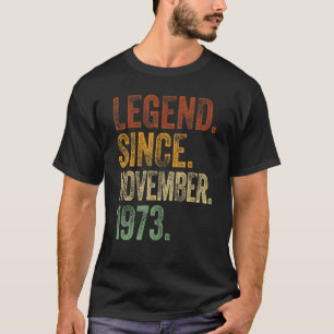 Retro 1973 Birthday  November Born Legend Since 19 T-Shirt