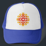 Retro 1974-1986 trucker hat<br><div class="desc">Created by Burton Kramer, a designer and artist whose work is featured as part of the permanent collection at the Smithsonian Institute. Sometimes called the exploding pizza or pineapple, Burton Kramer's modernist logo features the letter "C" for Canada at its core. According to the CBC's 1974 corporate manual, "the overall...</div>