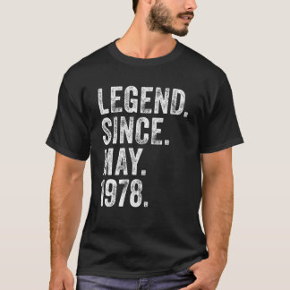 Retro 1978 Birthday May Born Legend Since 1978 T-Shirt