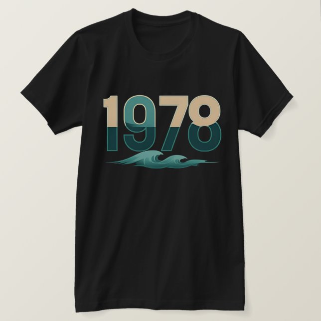 Retro 1978 Ocean Wave Graphic Tee (Design Front)