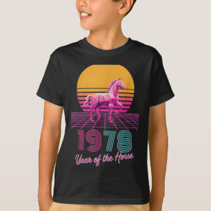 Retro 1978 Year Of The Horse Zodiac Rider Fortune T-Shirt