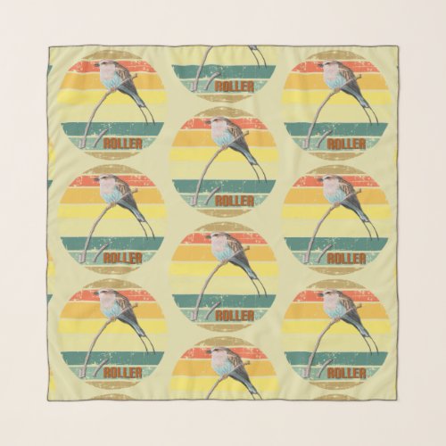 Retro 1980 Sunset Rainbow Lilac Breasted Roller  Scarf