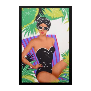 Retro 1980s Beach Girl Pin Up Style Art by sequindreams at Zazzle