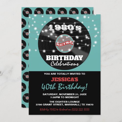 Retro 1980s Birthday Celebration Invitation