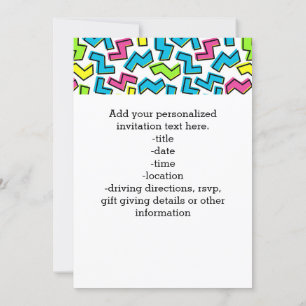 Retro 1980's Cool Cute 80s Memphis Pattern Invitation