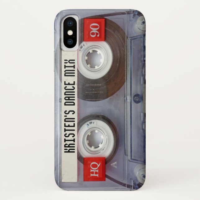 Retro 1980's Cool Funny Cute Cassette Tape Case-Mate iPhone Case (Back)