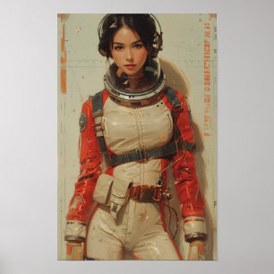 Retro 1980s Japanese Sci-Fi AV Magazine Cover Post Poster