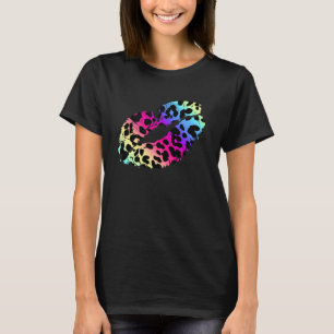 Retro 1980s Lipstick Kiss Leopard Gen X 80's Band T-Shirt
