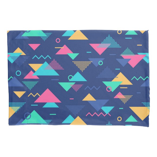 Retro 1980's Pattern Pillow Case (Front-Left)