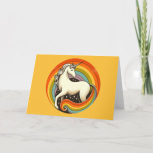 Retro 1980s Rainbow Unicorn 80s Unicorns           Card
