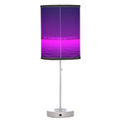 Retro 1980s synthwave glowing neon lights city table lamp (Back)