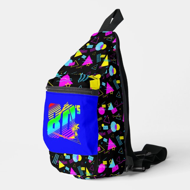 RETRO 1980s TAPE COLORFUL SHAPES  Sling Bag (Right Corner)