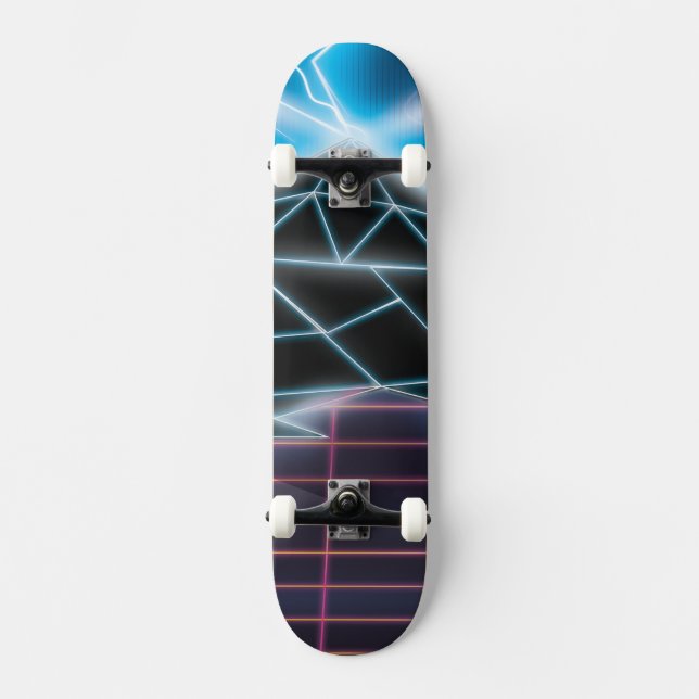 Retro 1980s video game graphic skateboard deck (Front)