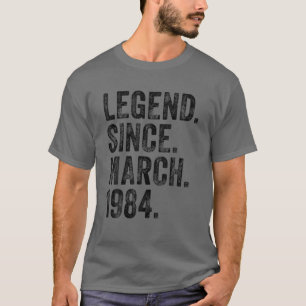 Retro 1984 Birthday March Born Legend Since 1984 T-Shirt
