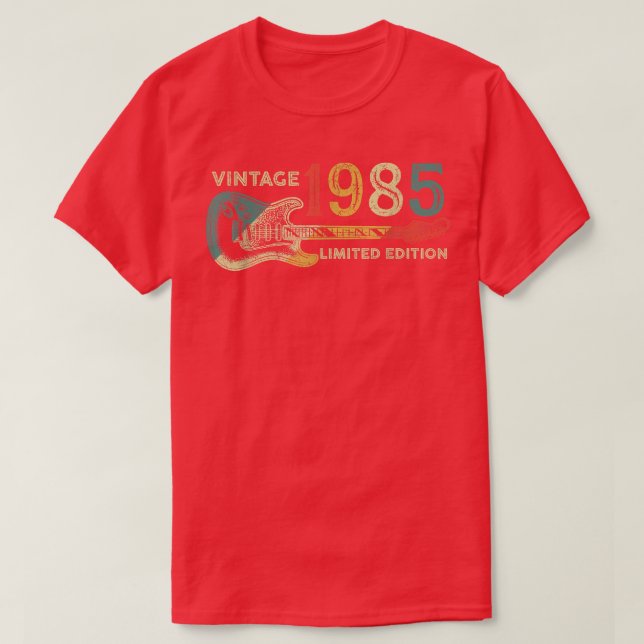 Retro 1985 birthday gift for men Guitar Player 37t T-Shirt (Design Front)