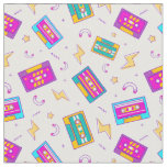 Retro 1990s 1980s Neon Audio Cassette Fabric