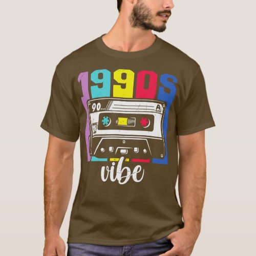 Retro 1990s Vibe Distressed Cassette Tape Design T_Shirt