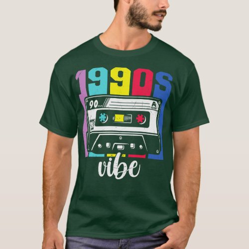Retro 1990s Vibe Distressed Cassette Tape Design T_Shirt