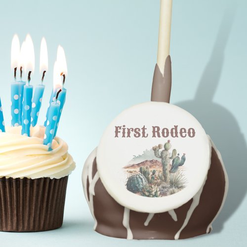 Retro 1st First Rodeo Western Cactus Birthday Cake Pops