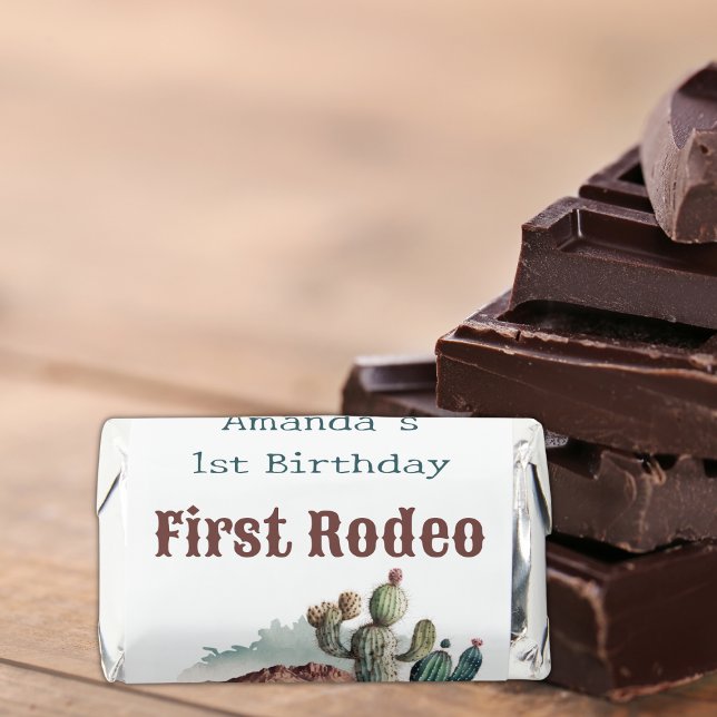Retro 1st First Rodeo Western Cactus Birthday Hershey's Miniatures (Creator Uploaded)