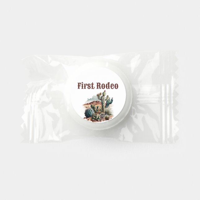 Retro 1st First Rodeo Western Cactus Birthday Life Saver® Mints (Front)