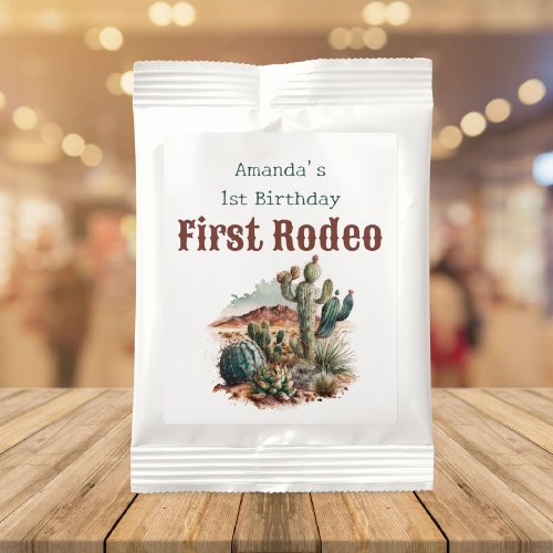 Retro 1st First Rodeo Western Cactus Birthday Margarita Drink Mix