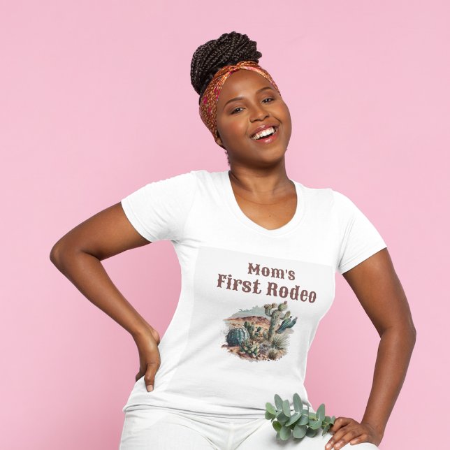 Retro 1st First Rodeo Western Cactus Birthday T-Shirt (Creator Uploaded)