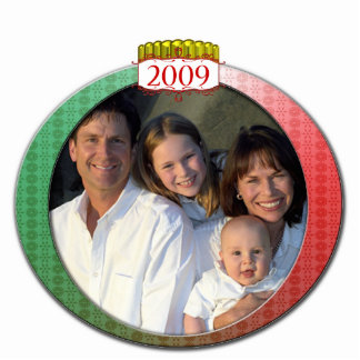 Retro 2009 Family Photo Christmas Ornament