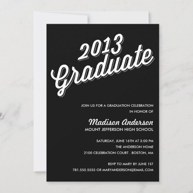 RETRO 2013 | GRADUATION PARTY INVITATION (Front)