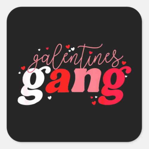 Retro 2023 Valentines Day Galentines Gang Funny Square Sticker