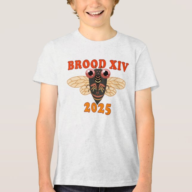 Retro 2025 Brood XIV Cicada Shirt for Kids (Front)
