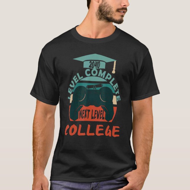 Retro 2040 Level Complete Next Level College T-Shirt (Front)