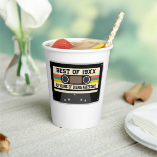 Retro 20th 30th 40th 50th 60th 70th Birthday Party Paper Cups
