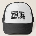 Retro 21 &amp; Hot Birthday Trucker Hat at Zazzle