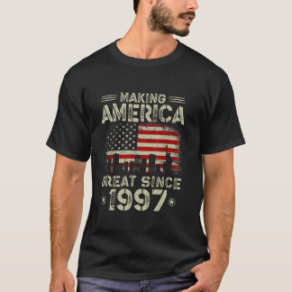 Retro 25th Birthday USA Flag Making America Great T-Shirt