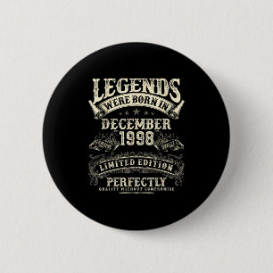 Retro 27th Birthday For Men 27 Year Old December 1 Button