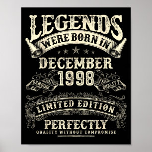 Retro 27th Birthday For Men 27 Year Old December 1 Poster