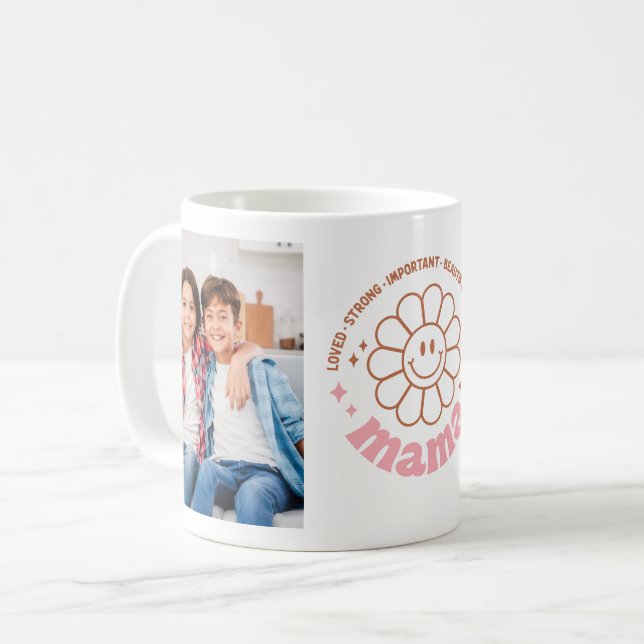 Retro 2 Photos with Quote Mother's Day Gift Coffee Mug (Front Left)