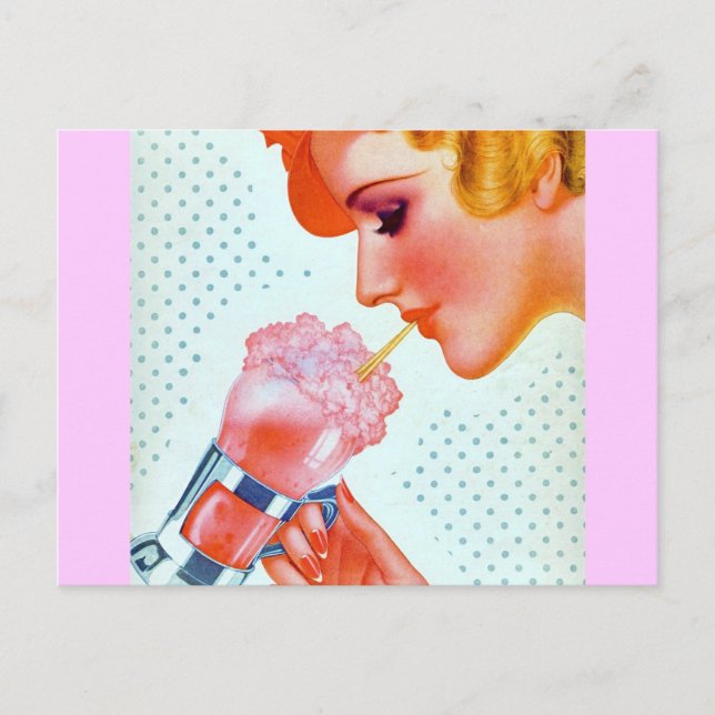 Retro 30's Milkshake Postcard (Front)