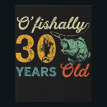 Retro 30th Birthday Fishing Gift Turning 30 Bass Faux Canvas Print<br><div class="desc">"-Great gift idea for any man, Father, dad, boyfriend, husband who loves fishing on Birthday gifts, Christmas gifts. -Fishing gifts for fishing lovers, fishermen. -If you love to fish, or are a fisherman, you must love the open sea. If you are a dekchand, love fly fishing, deep sea fishing, fishing...</div>