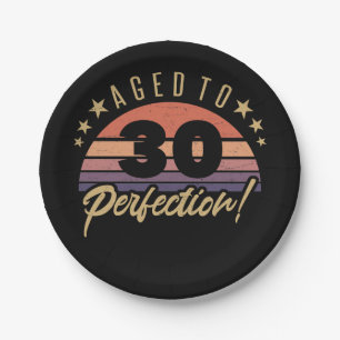 Retro 30th Birthday Humor Paper Plates