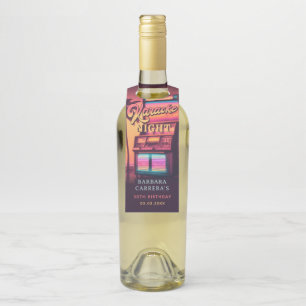 Retro 30th Birthday Karaoke Party Bottle Hanger Tag